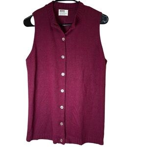 VTG 60s Montgomery Ward Orlon Acrylic Women’s Sleeveless Knit Top Vest Button-Up